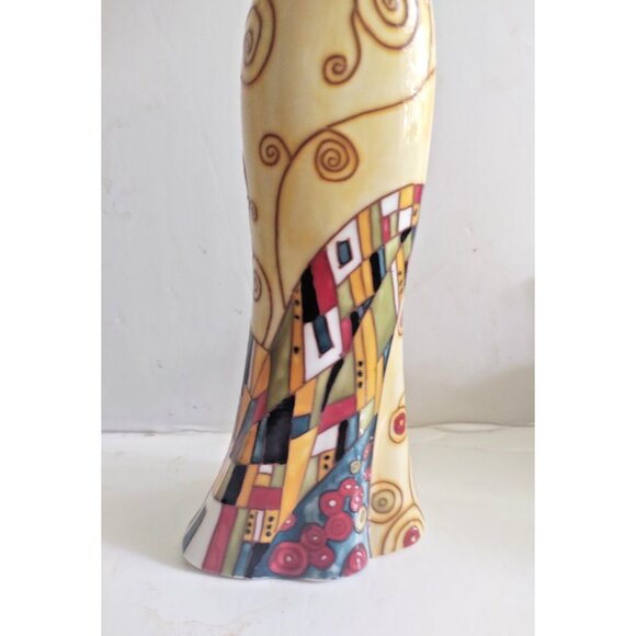 Vintage Benaya Kiss'06 Dress Vase Porcelain Mosiac pattern 11.75 inch - Picture 9 of 15